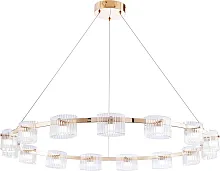 Люстра подвесная LED Ori 4248-15P Favourite прозрачная белая на 15 ламп, основание золотое в стиле современный Люстра подвесная LED Ori 4248-15P Favourite прозрачная белая на 15 ламп, основание золотое в стиле современный